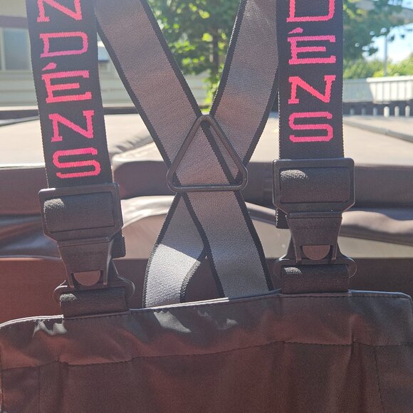 Women's Grunden Black Neptune Bib with Pink shoulder strap trim, Small - Picture 12 of 16